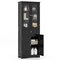 63 Inch Tall Freestanding Bathroom Storage Cabinet with 3-Position Adjustable Shelves and 2 Glass Doors